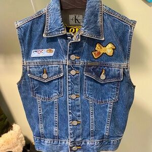 Calvin Klein Jeans Blue Denim Vest Sleeveless Design size S